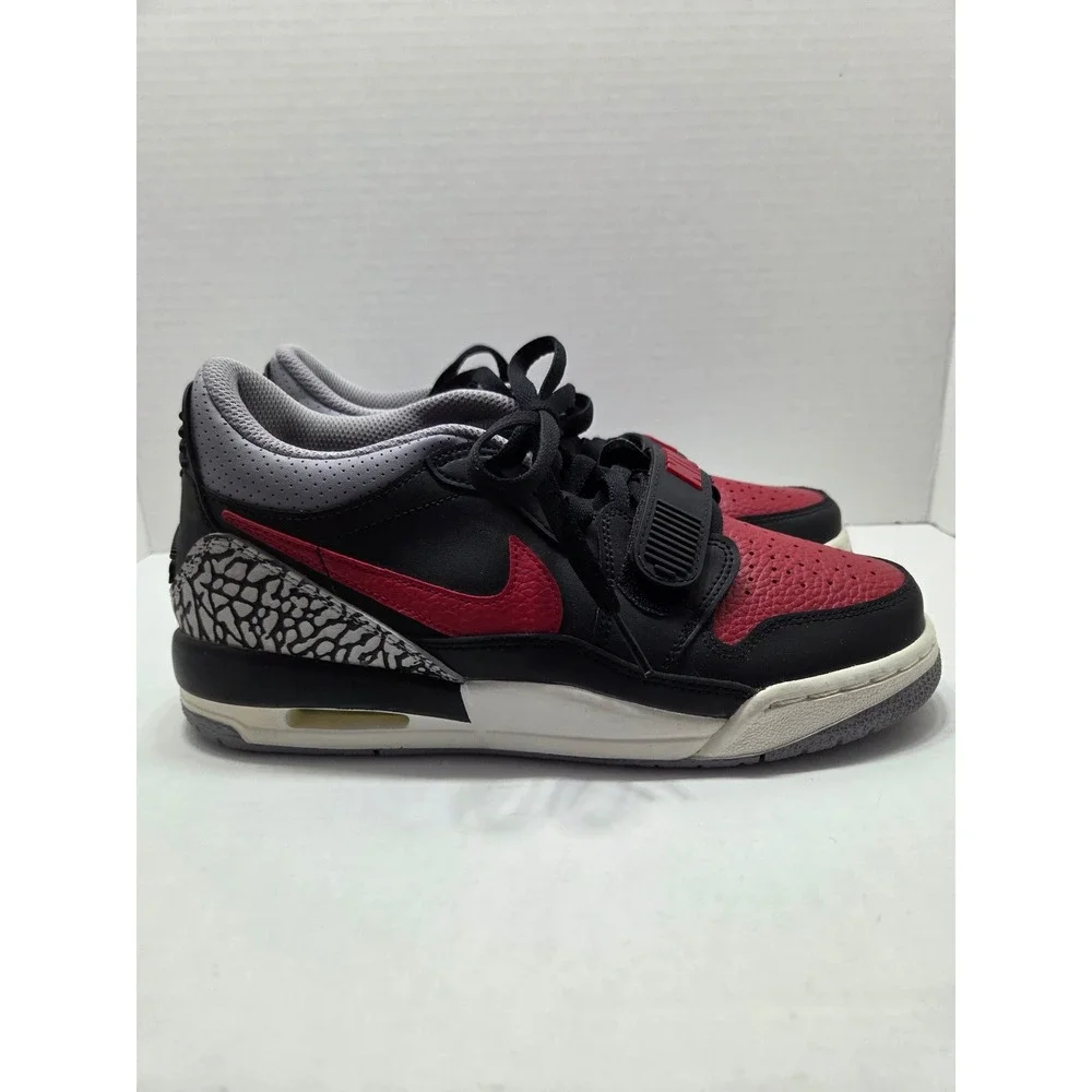 Jordan Legacy 312 Low Bred Black Red Elephant Print Kids 6Y CD9054-006